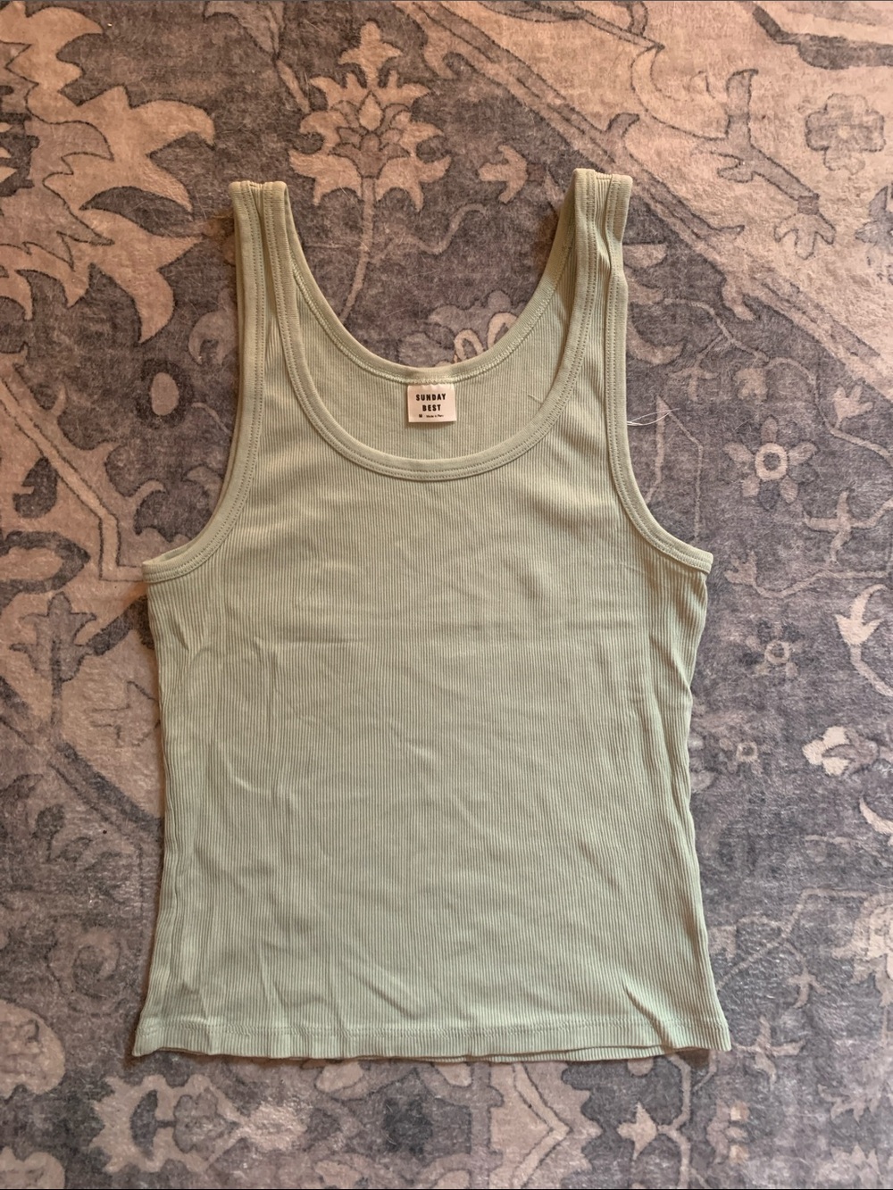Aritizia Sunday Best Ribbed Tank Top in Sage
